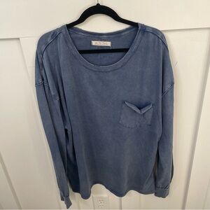 We the Free Fade into you long sleeve T shirt-Large-faded blue-chest pocket